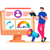 Real-time optimization icon with graphs